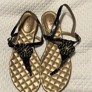 Patent leather sandals